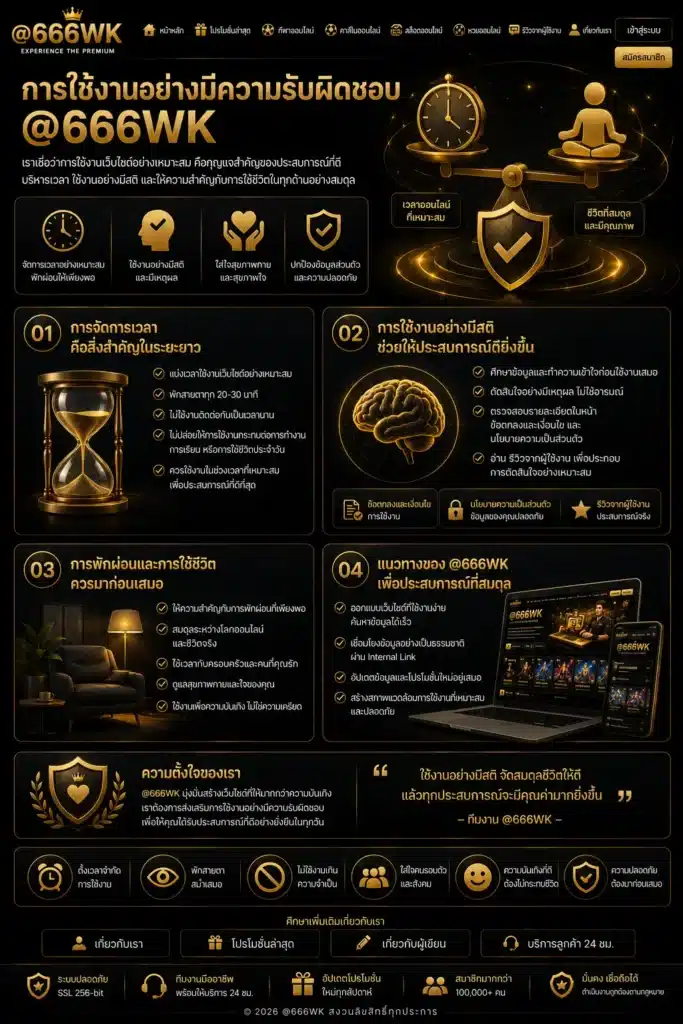 การเล่นพนันอย่างมีความรับผิดชอบ-666wk